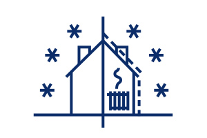 Icon von Haus: Energeeffizient zur Förderung von Wohnungseigentümergemeinschaften